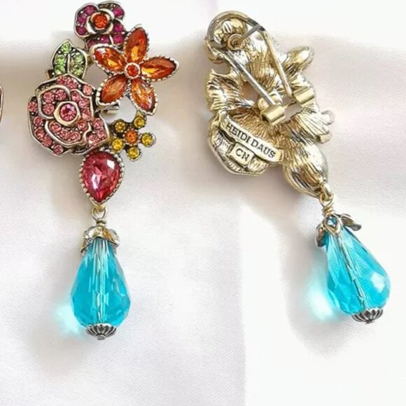 Heidi Daus Flower Crystal Dangle Earrings - Picture 2 of 2